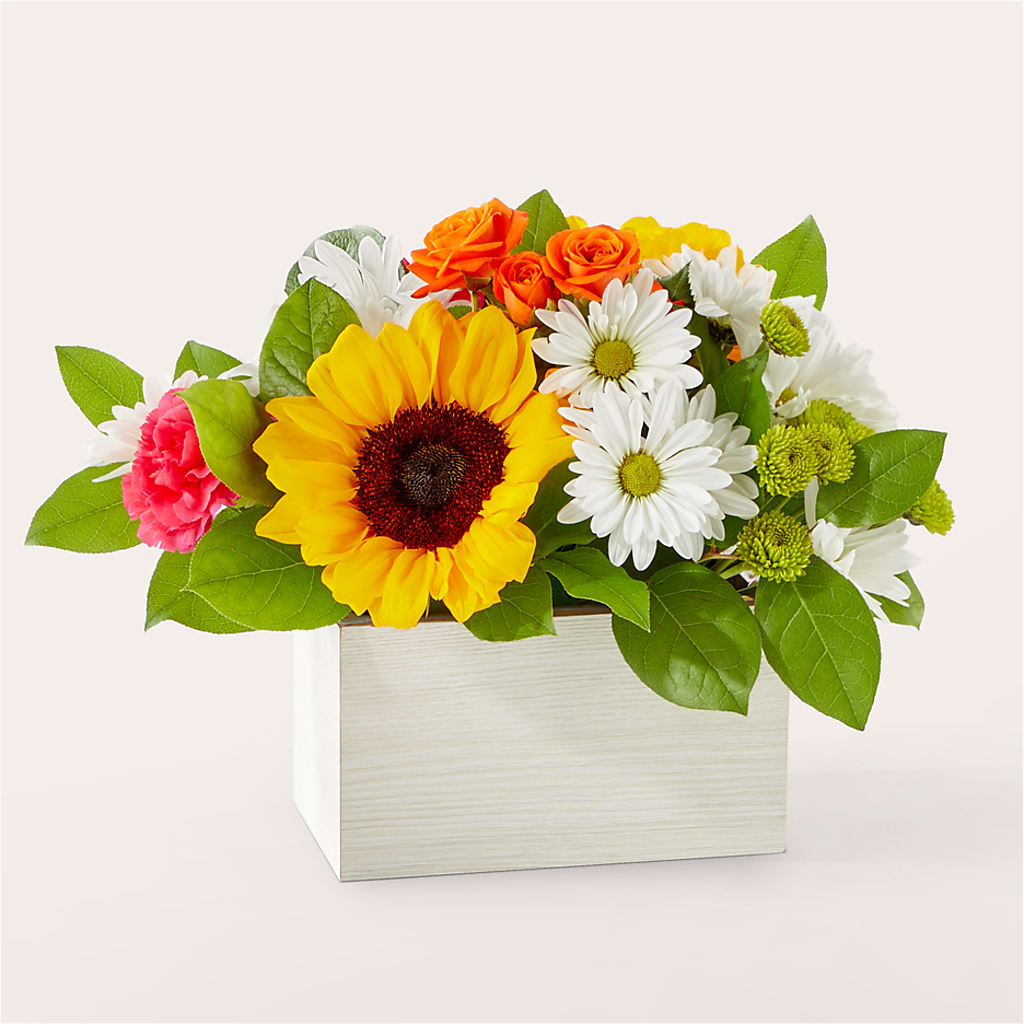 Sun-drenched Blooms Box Bouquet – Tda Balloons, Taylors SC
