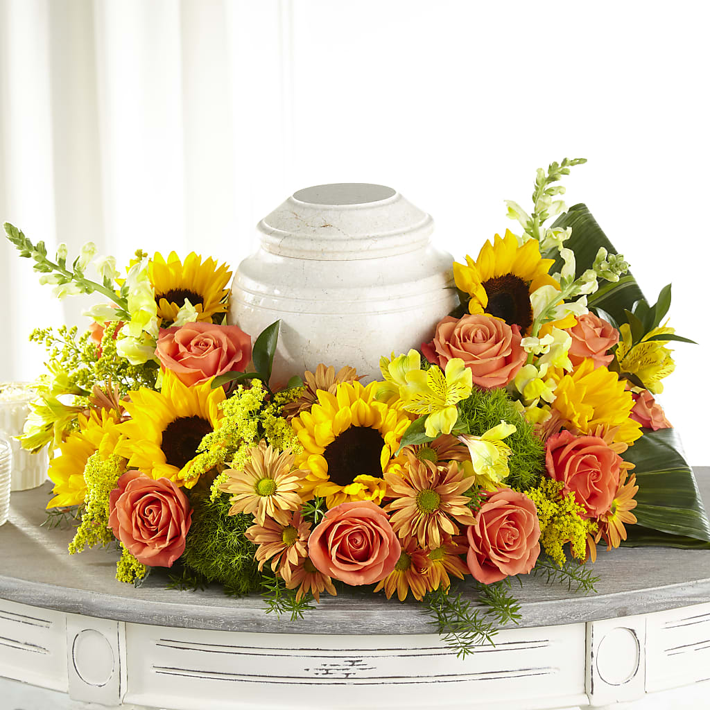 Faithful Sunflower Cremation Adornment – Tda Balloons, Taylors SC