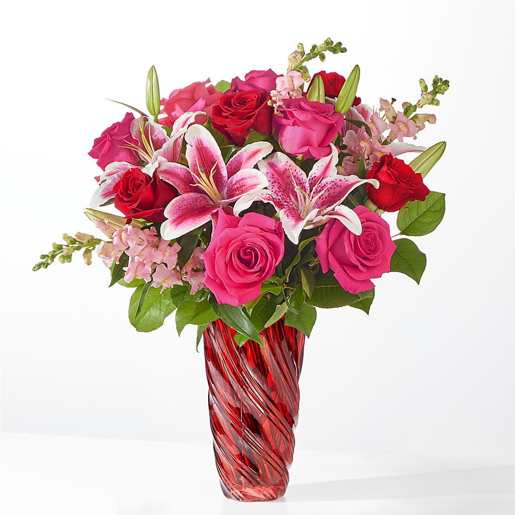 Always You Bouquet with Luxe Swirl Vase – Tda Balloons, Taylors SC