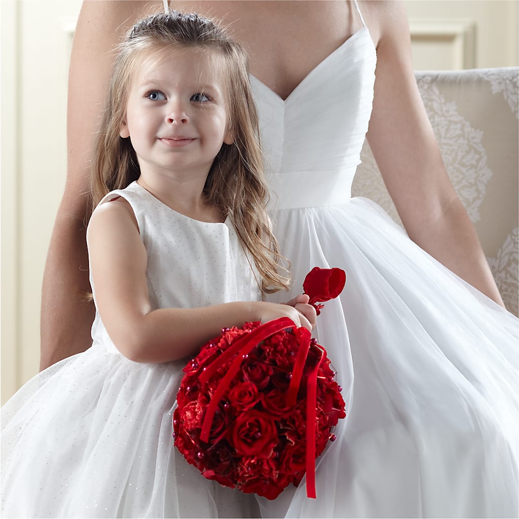 Pure at Heart Flower Girl Arrangement – Tda Balloons, Taylors SC