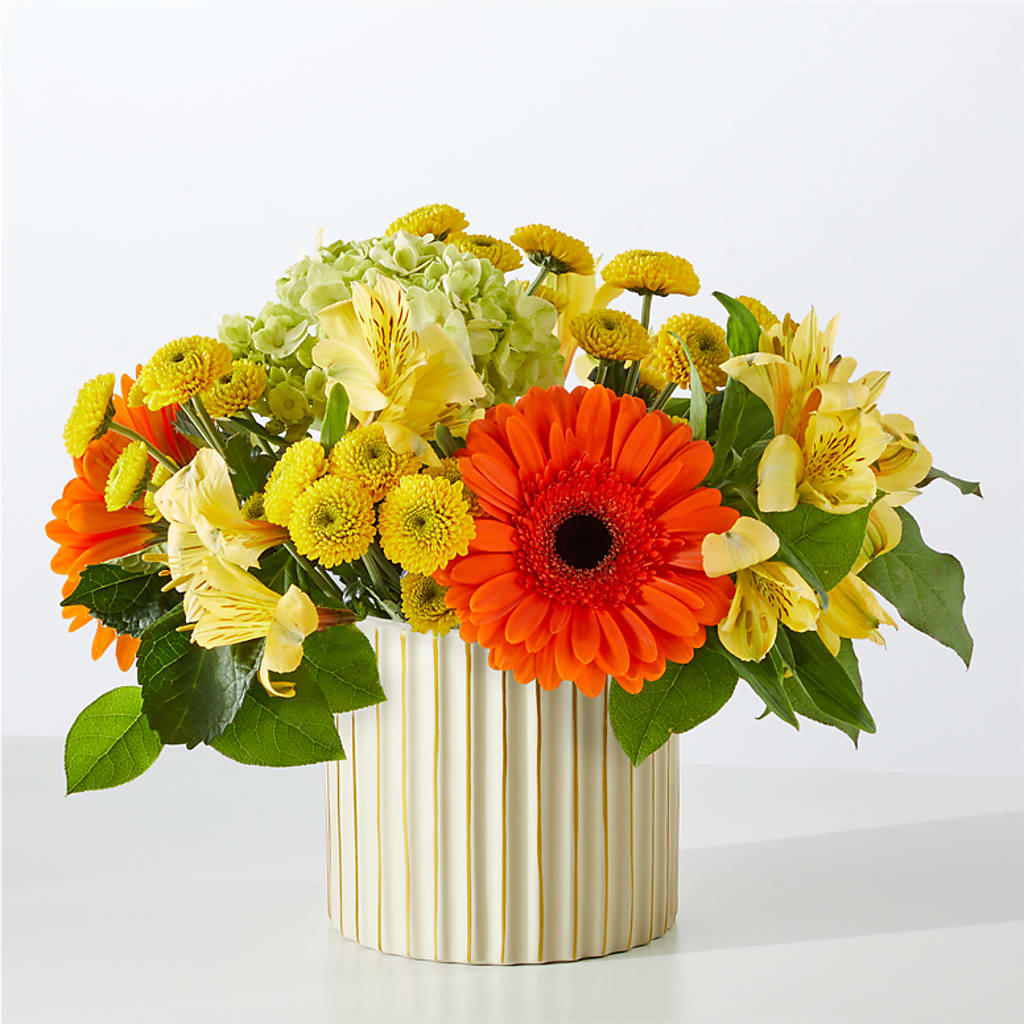 Autumn Sunshine Bouquet with Ivory Vase –  Tda Balloons, Taylors SC
