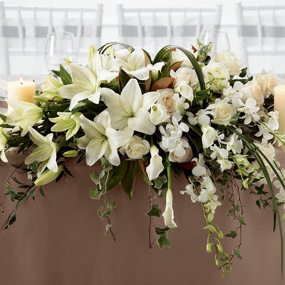 White Linen Arrangement –  Tda Balloons, Taylors SC