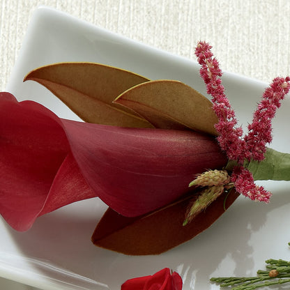 Red Calla Boutonniere –  Tda Balloons, Taylors SC
