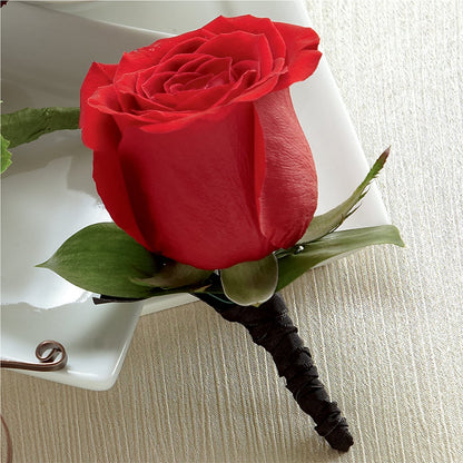 Red Rose Boutonniere –  Tda Balloons, Taylors SC