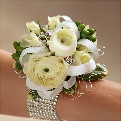White Wedding Corsage –  Tda Balloons, Taylors SC